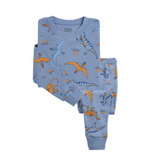 Load image into Gallery viewer, Light Blue Dinosaur Pajamas
