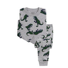 Load image into Gallery viewer, Heather Grey Dinosaur Pajamas
